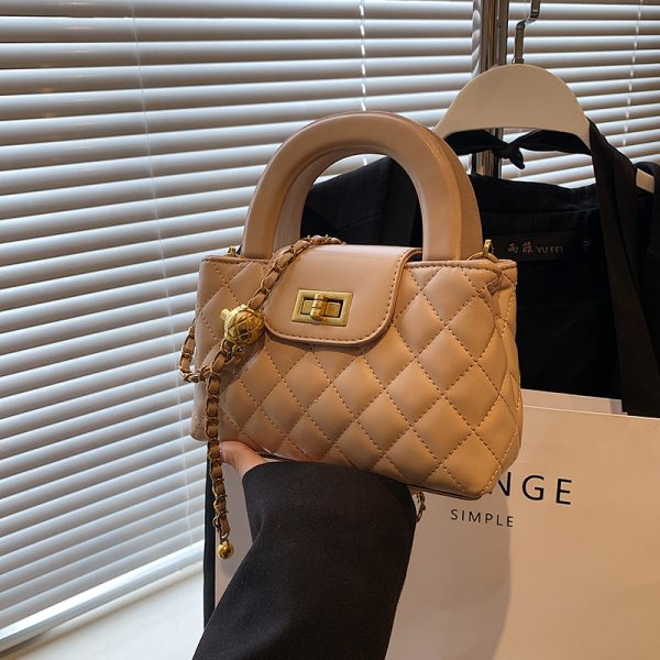Chanel Style Diamond Embroidery Crossbody Bag - Image 4