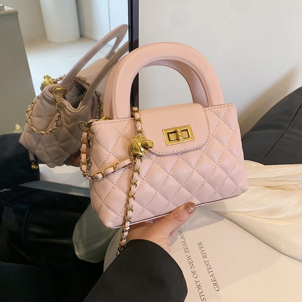 Chanel Style Diamond Embroidery Crossbody Bag - Image 5