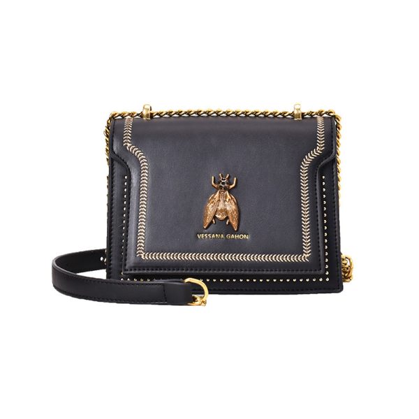 Retro Colorblock Crossbody Bag - Image 3
