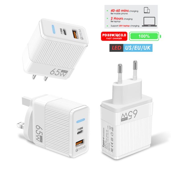 65W GaN aluminum tape charger PD fast charging