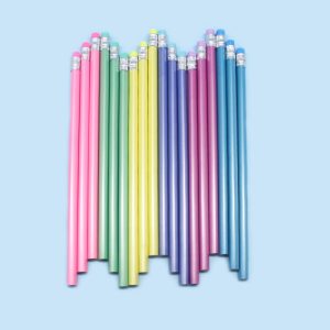Pencil wholesale pearlescent HB triangle rod with rubber head