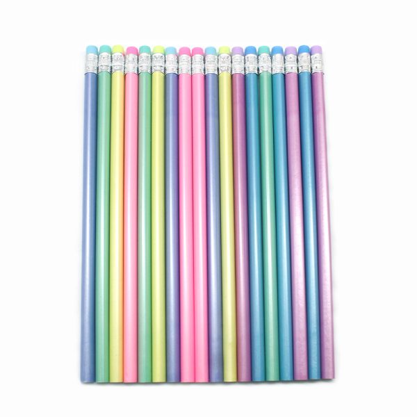 Pencil wholesale pearlescent HB triangle rod with rubber head - Image 2