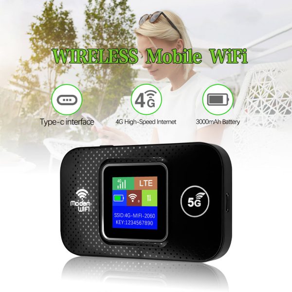 Type-C, SIM Slot, 3000mAh, 300Mbps