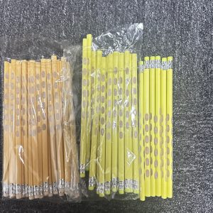 Durable White Wood Yellow Paint Pencils – Easy Sharpening